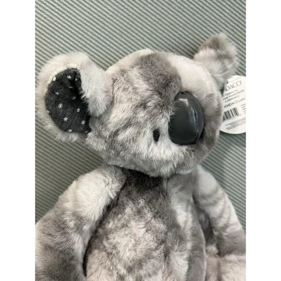 Demdaco Gray Koala Bear Stuffed Plush Animal Toy Textured Nose New - Picture 4 of 4